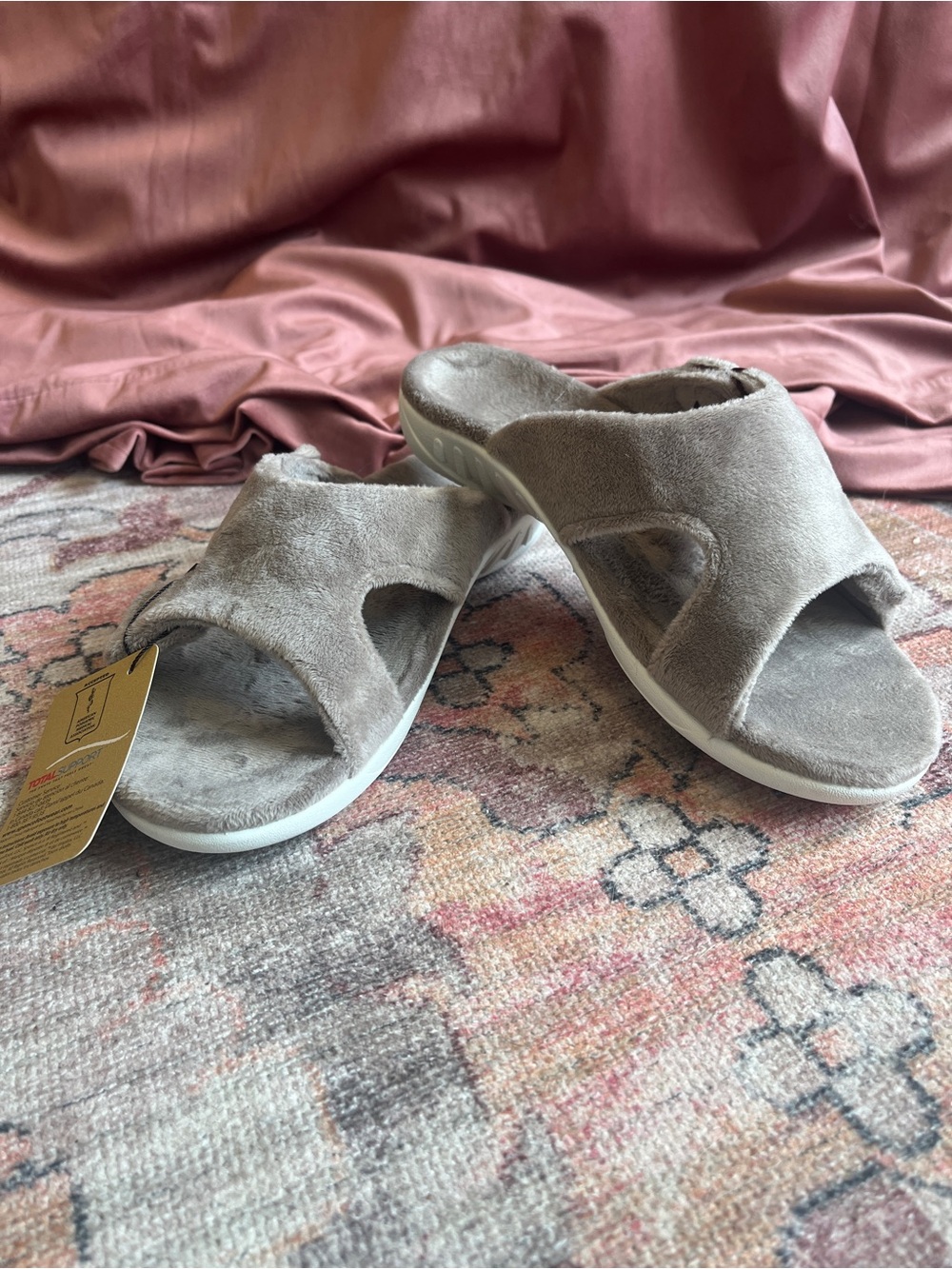Spenco Kholo Visa Women’s Slippers Clay Gray Size 9 NWT Orthotic Comfort